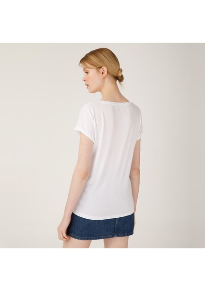 Pistachio Çizgi Desen Kadın T-Shirt M