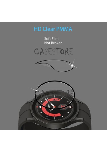 Samsung Galaxy Watch 5 Pro 45MM Uyumlu Ppma Ekran Koruyucu Tam Kaplar Black Nano Temperli Cam Flexible Crytal Clear fırsatları
