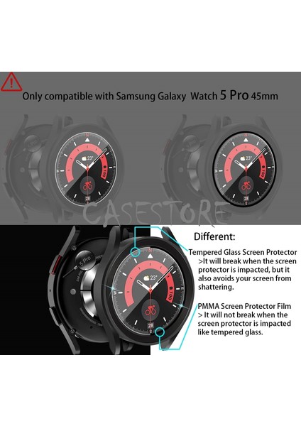 Samsung Galaxy Watch 5 Uyumlu 44MM Uyumlu Ppma Ekran Koruyucu Tam Kaplar Black Nano Temperli Cam Flexible Crytal Clear modelleri