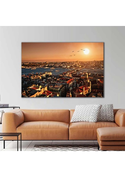 İstanbul Galata Köprüsü Ayasofya Manzara Kanvas Tablo