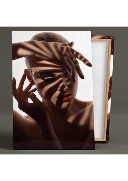 Kadın Model Manken Gölge Makyaj Kanvas Tablo fiyatları