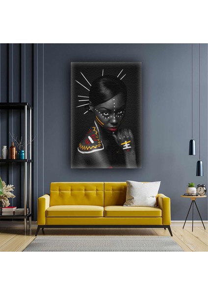 Teni Boyalı Afrikalı Siyahi Zenci Model African Woman Kanvas Tablo