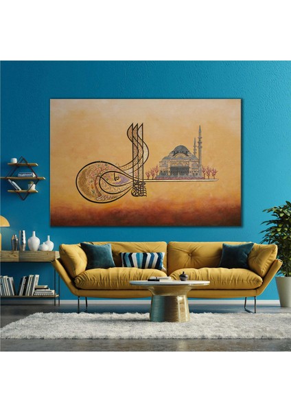 Hat Sanatı Efektli Osmanlı Turası Cami Kanvas Tablo