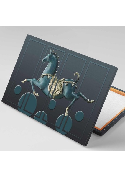 Tahta Oyuncak At Modern Dekoratif Sembol Kanvas Tablo fiyatları