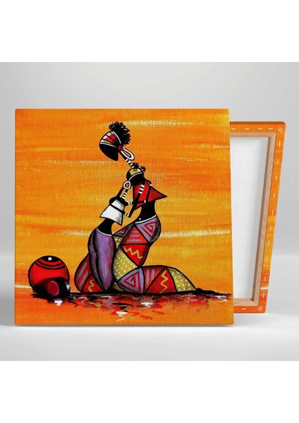 Afrikalı Kadın Çocuk Sarılan Anne Yağlı Boya Efektli Soyut Sanat Kanvas Tablo fiyatları