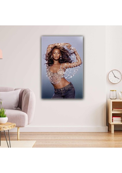 Beyonce Dans Eden Pırlanta Kıyafetli Kadın Nü Woman Kanvas Tablo