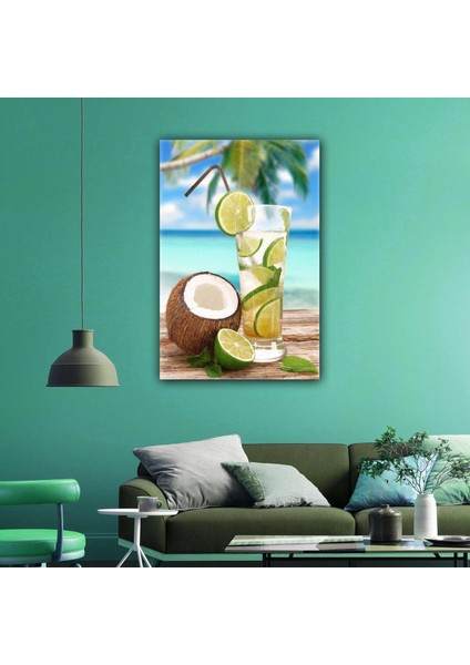 Hindistan Cevizi Limon Kokteyl Tatil Kanvas Tablo