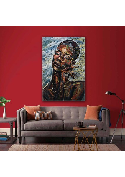 Yağlı Boya Efektli Siyahi Zenci Kadın Abstract African Woman Kanvas Tablo