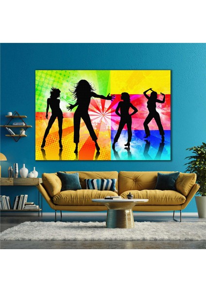 Dans Eden Kadınlar Gölge Işık Dance Müzik Kanvas Tablo