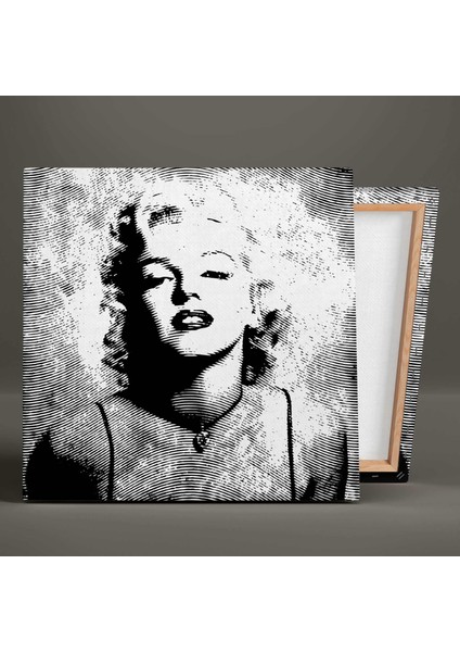 Marilyn Monroe Siyah Beyaz Art Nostalji Dekoratif Kanvas Tablo