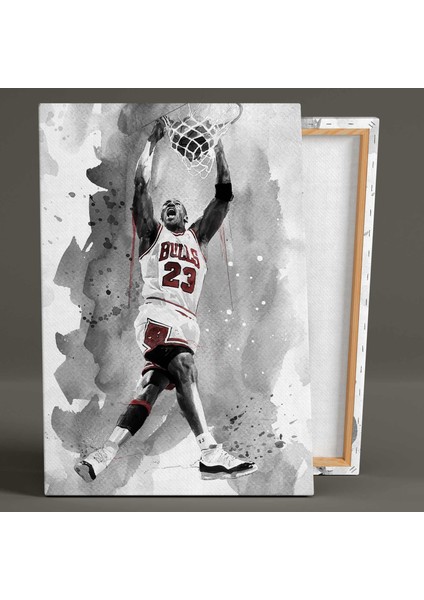 Michael Jordan Chicago Bulss Basketbol Smaç Soyut Dekoratif Kanvas Tablo