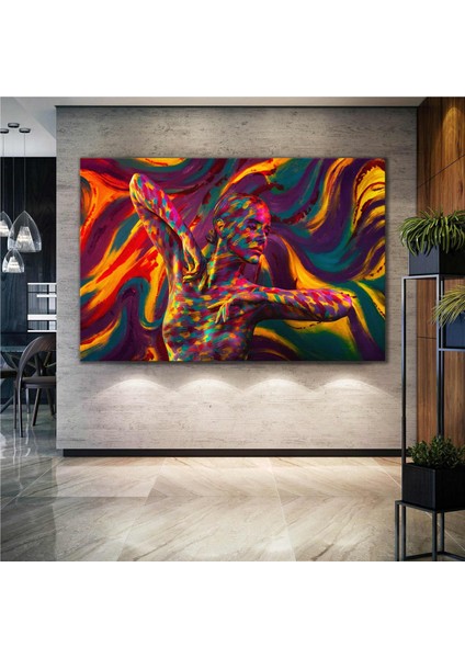 Yağlı Boya Efektli Dans Eden Kadın Boya Paint Woman Nü Kanvas Tablo