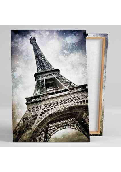 Alttan Çekilmiş Eyfel Kulesi Paris Şehir Manzara City Kanvas Tablo