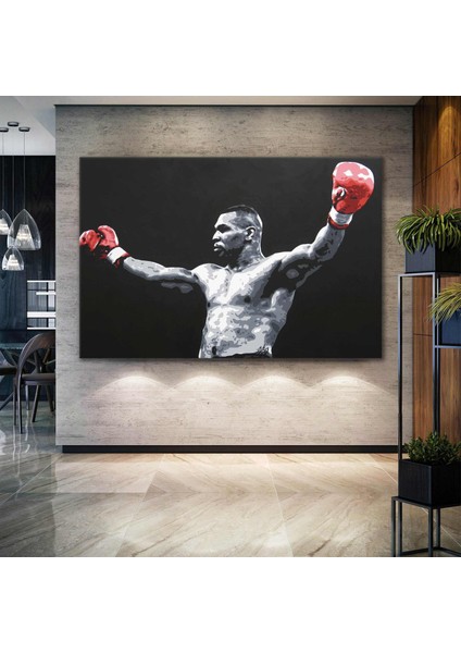 Mike Tyson Boks Kırmızı Eldiven Güç Box Kanvas Tablo