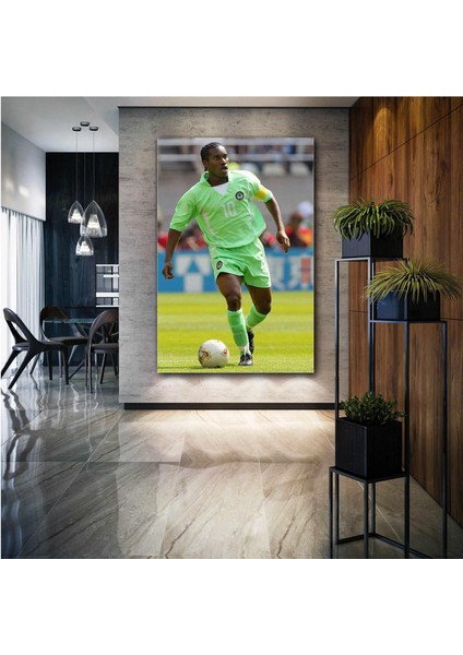 Jay Jay Okocha Nijerya Yeşil Forma Futbol Kanvas Tablo