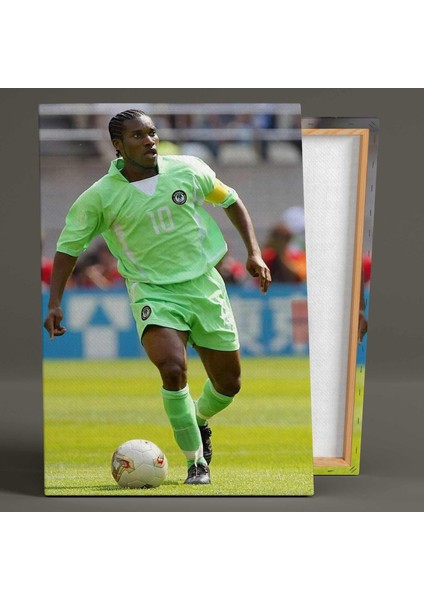 Jay Jay Okocha Nijerya Yeşil Forma Futbol Kanvas Tablo
