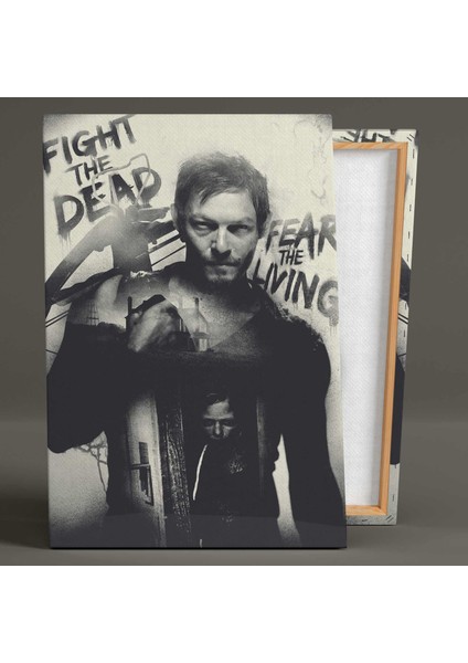 Daryl Dixon The Walking Dead Sırtında Ok Ve Yayı Kanvas Tablo