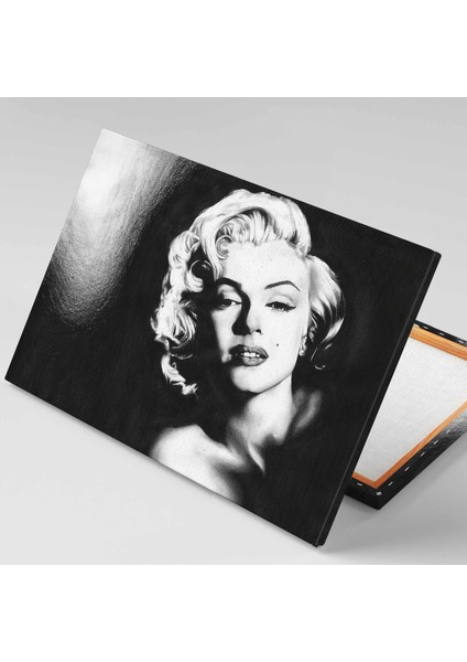 Siyah Beyaz Marilyn Monroe Kadın Nostalji Kanvas Tablo