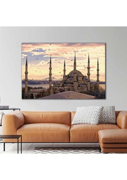 İstanbul Sultan Ahmet Camii Blue Mosque 6 Minareli Kanvas Tablo