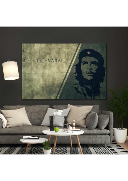 Che Guevara Art Soyut Özgürlük Kominizm Eskitme Efektli Kanvas Tablo