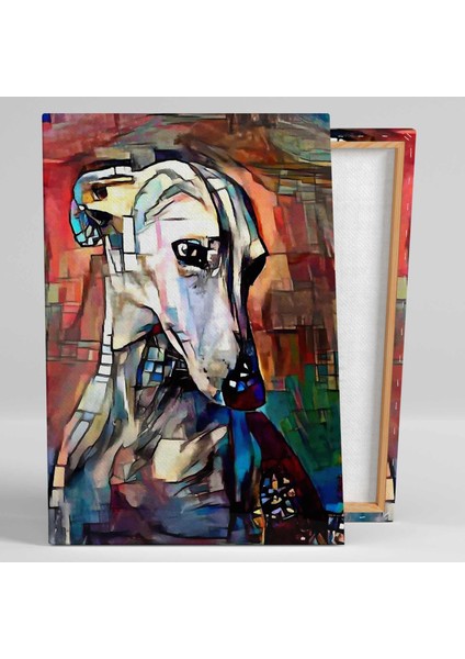 Beyaz Köpek Art Hayvan Dekoratif Modern Sanat Kanvas Tablo