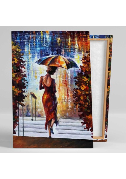 Şemsiyeli Kadın Art Rengarenk Soyut Modern Dekoratif Woman Kanvas Tablo fiyatları