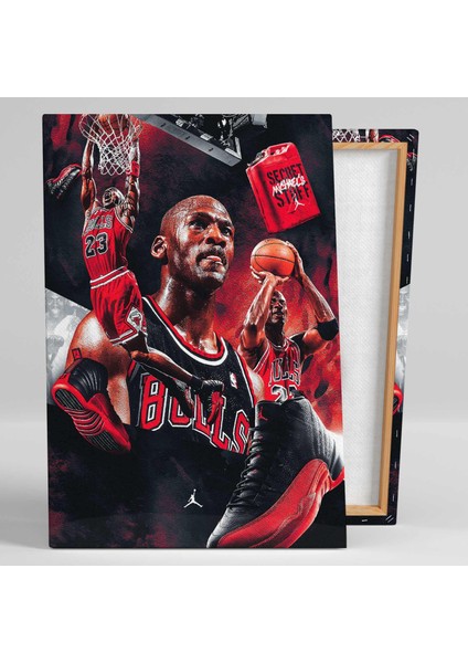 Nba Michael Jordan Art Chicago Bulls Basketbol.Png Kanvas Tablo