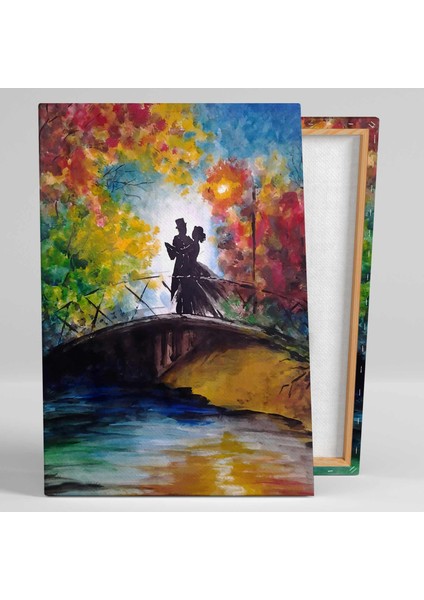 Köprü Üstünde Dans Eden Çift Soyut Aşk Love Kanvas Tablo fiyatları