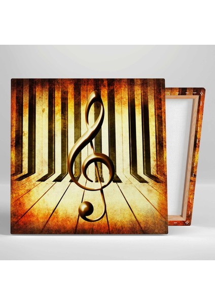 Sol Anahtarı Piyano Müzik Dekorasyon Kanvas Tablo