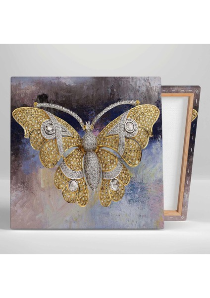 Altın İşlemeli Kelebek Gold Soyut Sanat Kanvas Tablo fiyatları