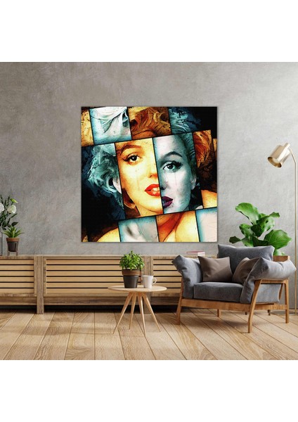 Marilyn Monroe Kolaj Art Kadın Woman Güzellik Kanvas Tablo