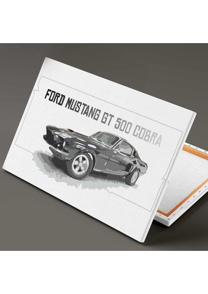 Ford Mustang Gt 500 Cobra Kobra Araba Retro Kanvas Tablo