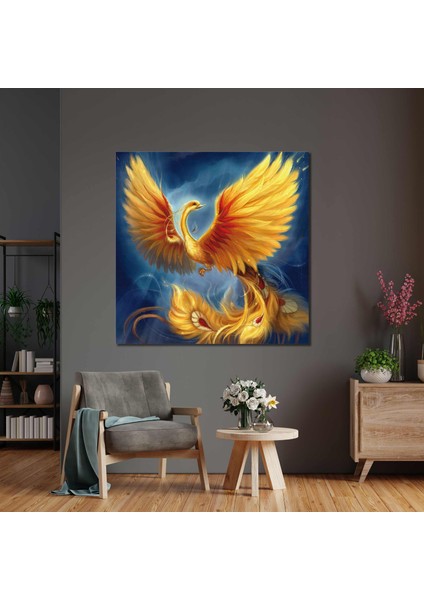 Anka Kuşu Simurg Kuşu Art Mitoloji Zümrüdü Anka Kanvas Tablo