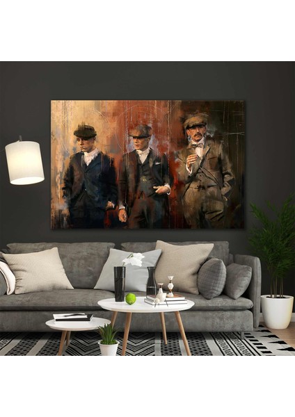 Peaky Blinders Yağlı Boya Efekt Mafya 3 Kanvas Tablo