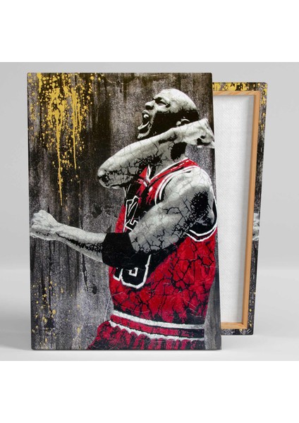 Michael Jordan Art Chicago Bulls Basketbol Kırmızı Forma Nba Kanvas Tablo