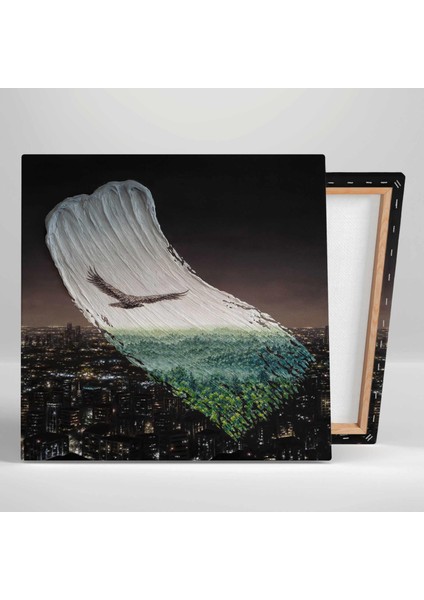 Doğa Ve Şehir Manzarası Çevre Kirliliği Kayıp Doğa Kanvas Tablo fiyatları