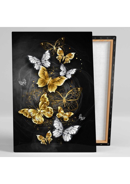 Altın Kelebek Modern Gold Dekoratif Kanvas Tablo