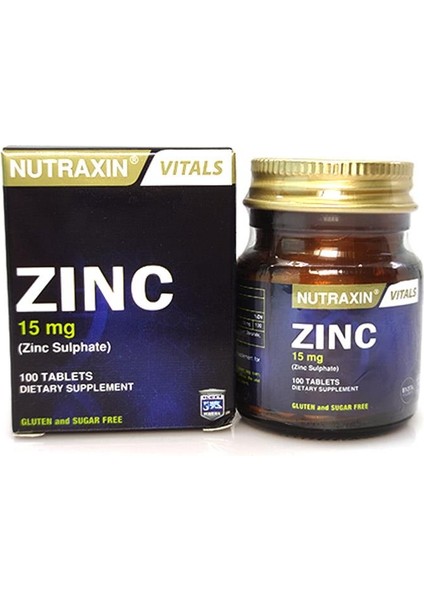 Nutraxin vitals Zinc 15 Mg 100 Tablet -Va694