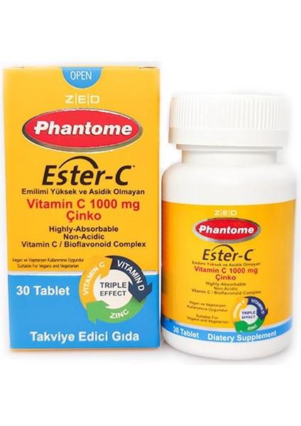 ester-C Vitamin C 1000 Mg Çinko 30 Tablet -VB702