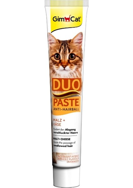 Duo Anti-Hairball Tüy Sağlığı Için Peynirli Kedi Macunu 50GR