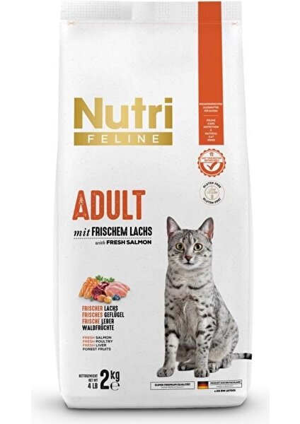 Nutri Feline Glutensiz Somonlu Düşük Tahıllı Yetişkin Kedi Maması 2kg