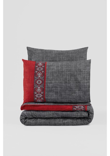 Folk Art Tek Kişilik Nevresim Takımı Ardil Kırmızı