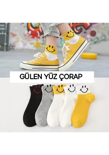 Worthy Socks 5'li Kadın Çok Renkli Pamuklu Kolej Tenis Çorap