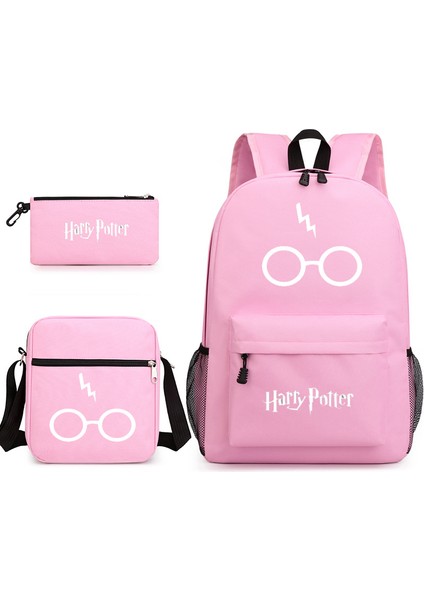 Büyük Kapasiteli Harry Potter Desenli Okul Sırt Çantası 3 Parçalı Set (Yurt Dışından)