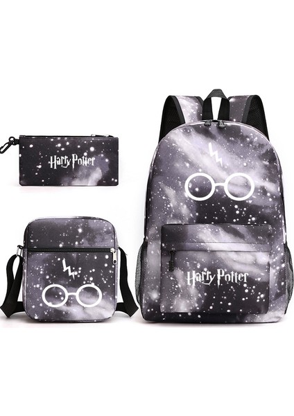 Büyük Kapasiteli Harry Potter Desenli Okul Sırt Çantası 3 Parçalı Set (Yurt Dışından)