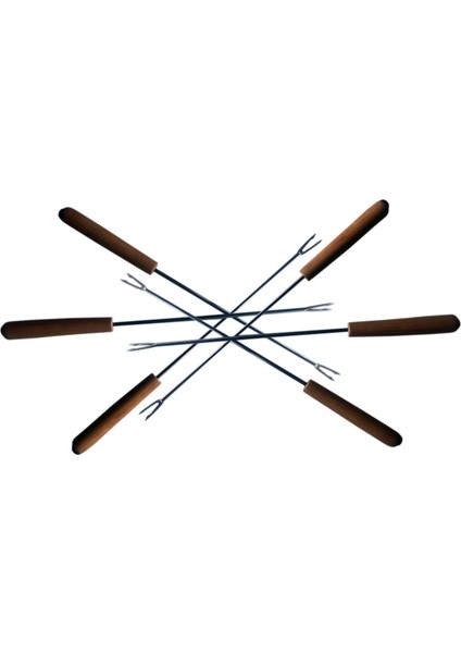 Mangal Berbekü Şiş Seti 25 cm Küçük Boy 6 Parça