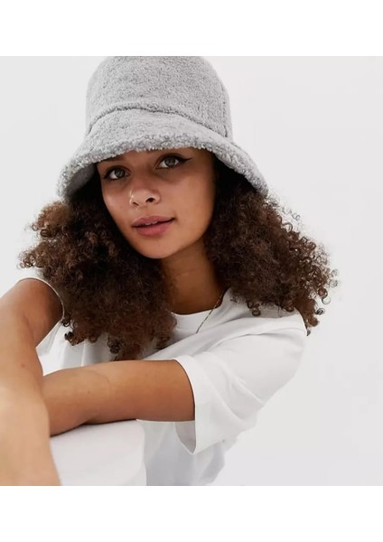 Kadın Kışlık Peluş Bucket Şapka