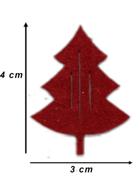 Yılbaşı Ağacı Süsleme Seti - Simli Keçe Hediye Paketi Süsleme - 20 Adet 4x3 cm KÇ001