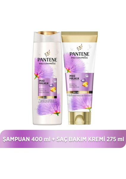 Pantene pro-V miracles Ipeksi Parlaklık 400 Ml Şampuan + 275 Ml Saç Bakım Kremi