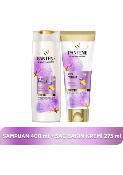 Pantene pro-V miracles Ipeksi Parlaklık 400 Ml Şampuan + 275 Ml Saç Bakım Kremi